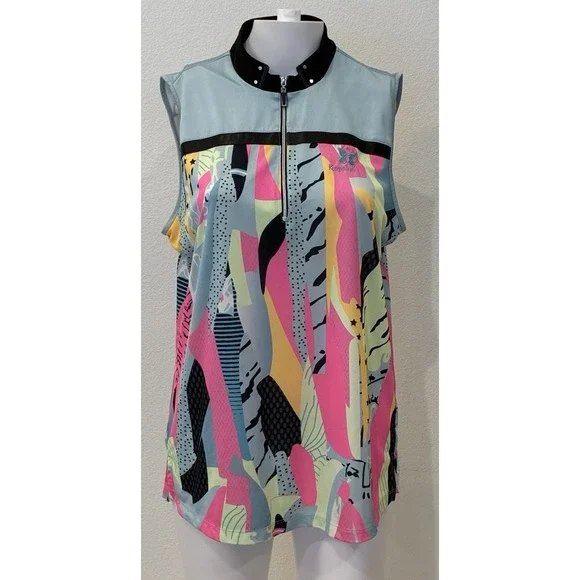 Jamie Sadock Womens 1/4 Zip Performance Stretch Top Size L Kapalua Golf Tennis - Picture 1 of 14